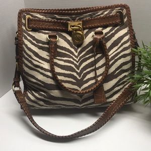 Micheal Kors Hamilton Zebra Print Handbag